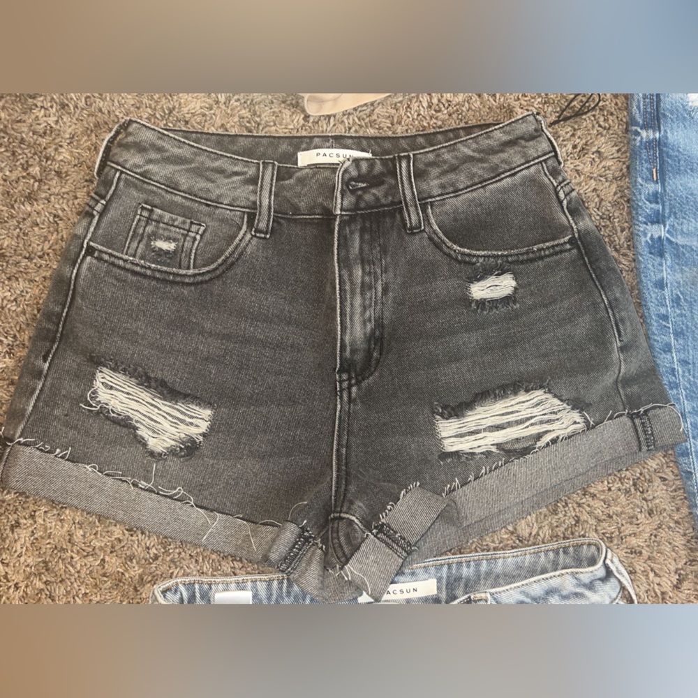 PACSUN black distress Jean shorts